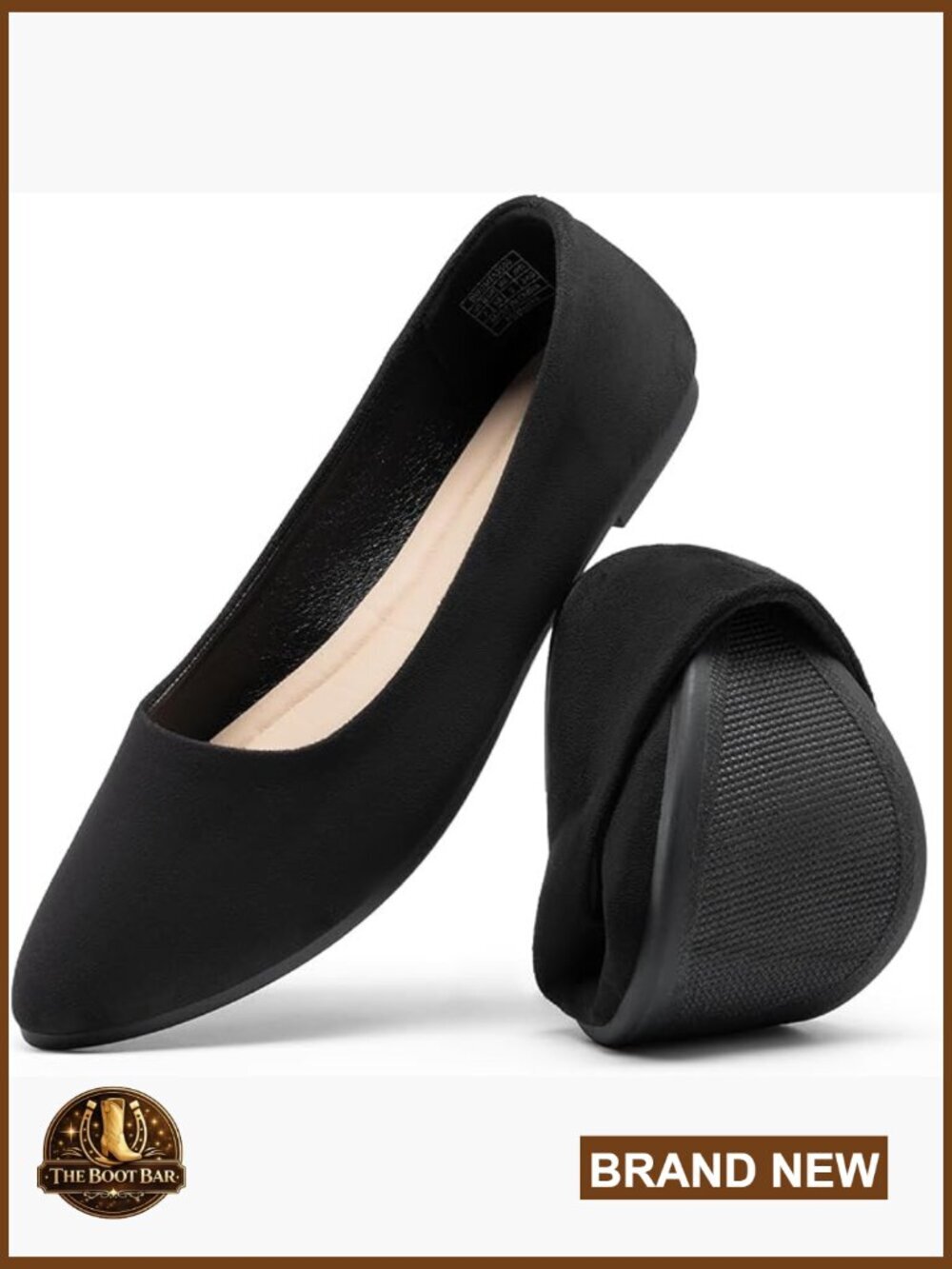 Women's Pointed Toe Flats Slip On Comfort Cushioned Ballet Dress Shoes Office